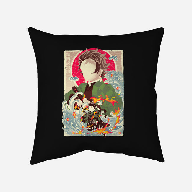 Great Wave Tanjiro-None-Removable Cover w Insert-Throw Pillow-hypertwenty