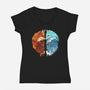 Fire And Ice-Womens-V-Neck-Tee-dandingeroz