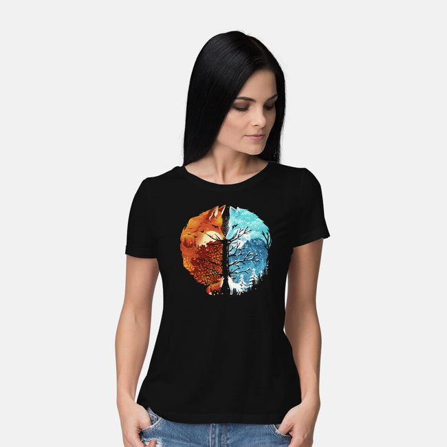 Fire And Ice-Womens-Basic-Tee-dandingeroz