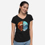 Fire And Ice-Womens-V-Neck-Tee-dandingeroz