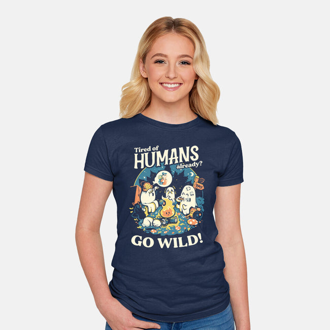 Tired Of Humans-Womens-Fitted-Tee-Heyra Vieira