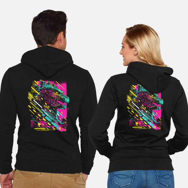 Synth Kaiju-Unisex-Zip-Up-Sweatshirt-kharmazero