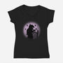 Countferatu-Womens-V-Neck-Tee-Raffiti