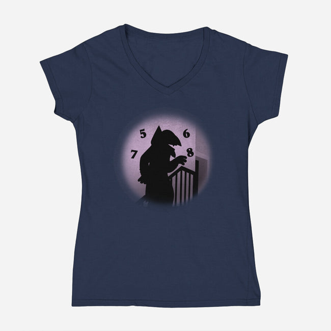 Countferatu-Womens-V-Neck-Tee-Raffiti