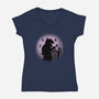 Countferatu-Womens-V-Neck-Tee-Raffiti