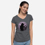 Countferatu-Womens-V-Neck-Tee-Raffiti