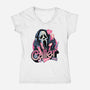 Caller Love-Womens-V-Neck-Tee-glitchygorilla