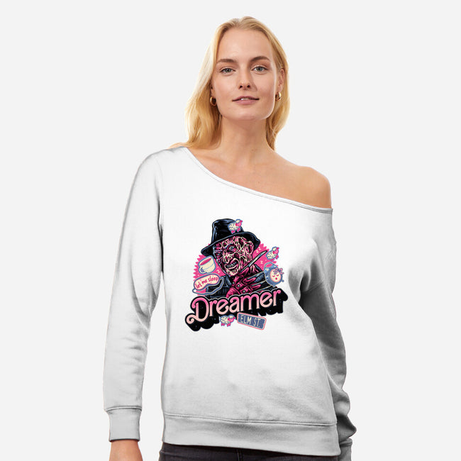 Dreamer Love-Womens-Off Shoulder-Sweatshirt-glitchygorilla