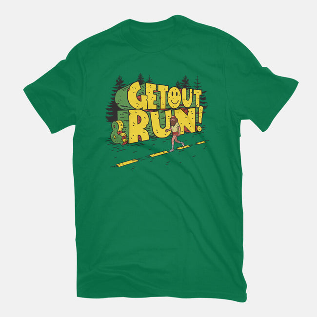 Get Out And Run-Womens-Basic-Tee-Getsousa!