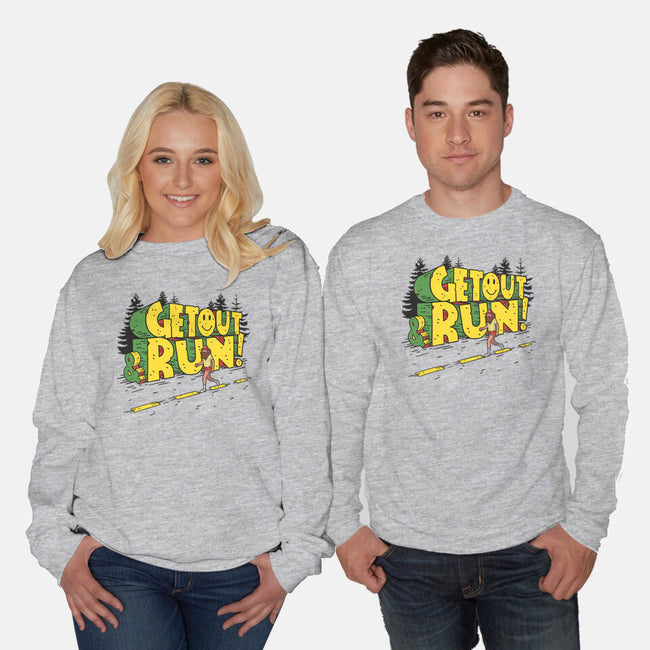 Get Out And Run-Unisex-Crew Neck-Sweatshirt-Getsousa!