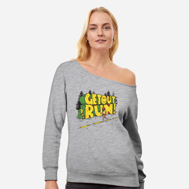 Get Out And Run-Womens-Off Shoulder-Sweatshirt-Getsousa!