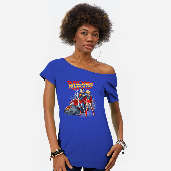 Back To Krypton-Womens-Off Shoulder-Tee-zascanauta