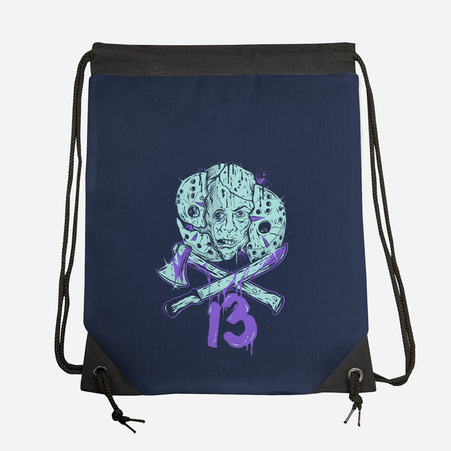 13 Bits-None-Drawstring-Bag-Green Devil