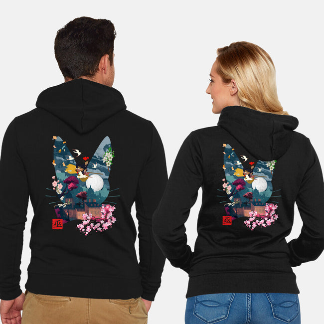 Witchy Delivery-Unisex-Zip-Up-Sweatshirt-Arinesart