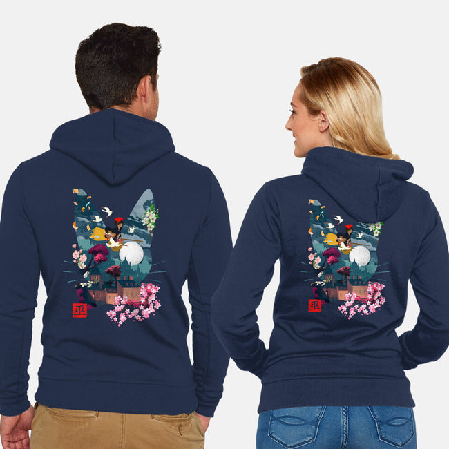 Witchy Delivery-Unisex-Zip-Up-Sweatshirt-Arinesart