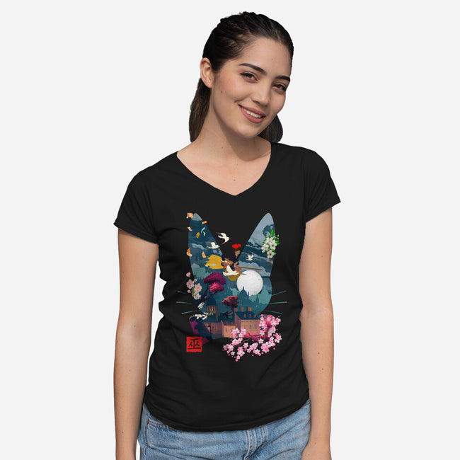 Witchy Delivery-Womens-V-Neck-Tee-Arinesart