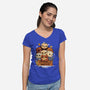 Otterly Awesome-Womens-V-Neck-Tee-Vallina84