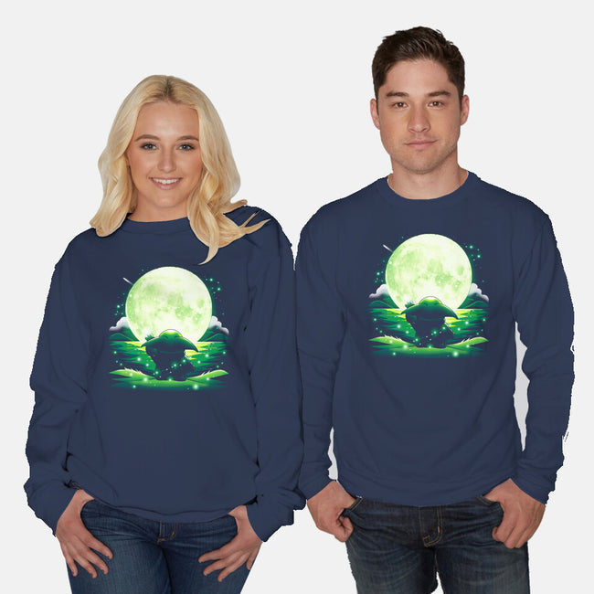 Baby Touch Moon-Unisex-Crew Neck-Sweatshirt-Vallina84