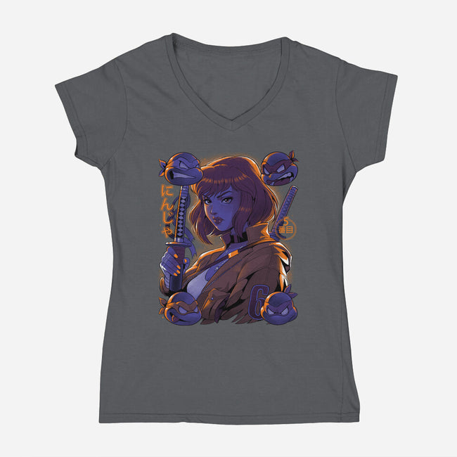 The 5th Ninja-Womens-V-Neck-Tee-Bruno Mota