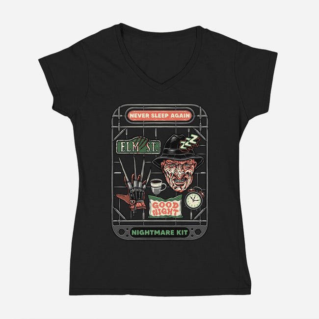 Nightmare Kit-Womens-V-Neck-Tee-glitchygorilla