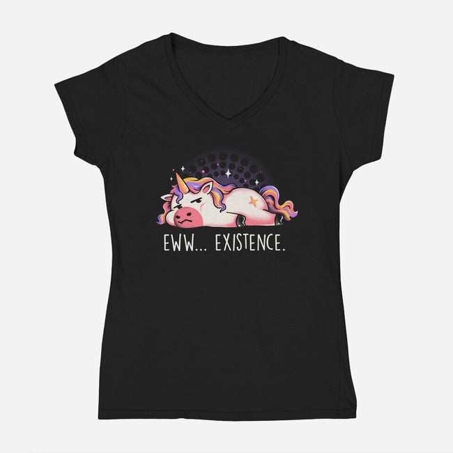 Eww Existence-Womens-V-Neck-Tee-eduely