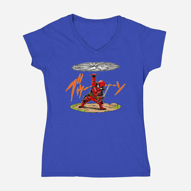 Dead Disk-Womens-V-Neck-Tee-joerawks