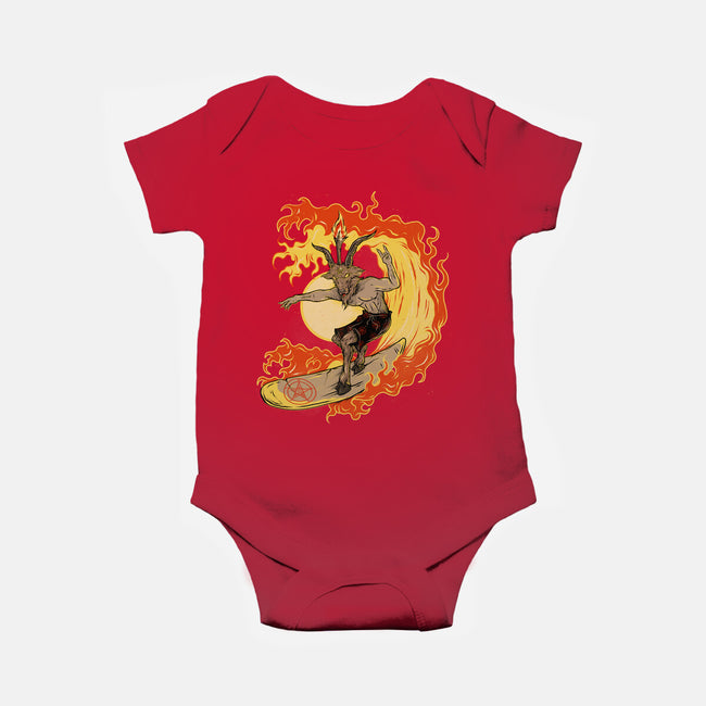 Surfing With The Devil-Baby-Basic-Onesie-Green Devil