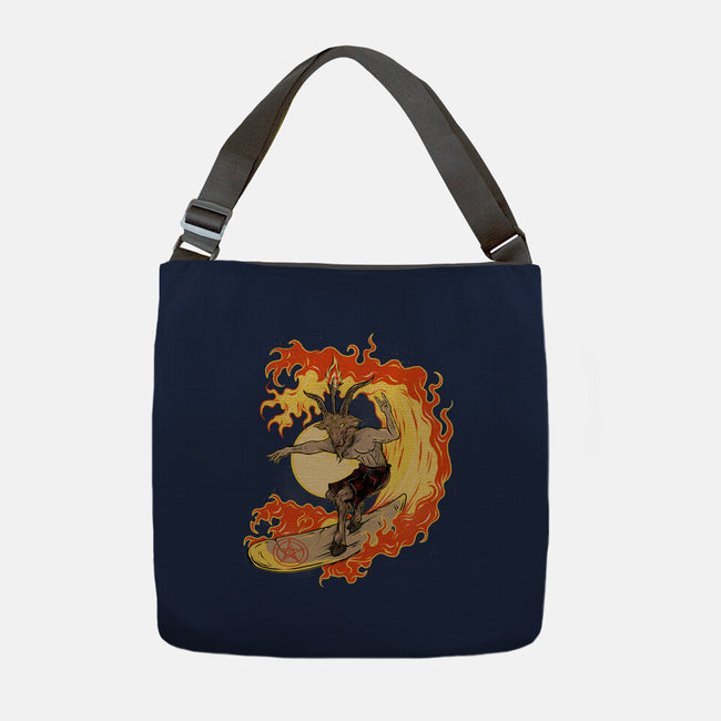 Surfing With The Devil-None-Adjustable Tote-Bag-Green Devil