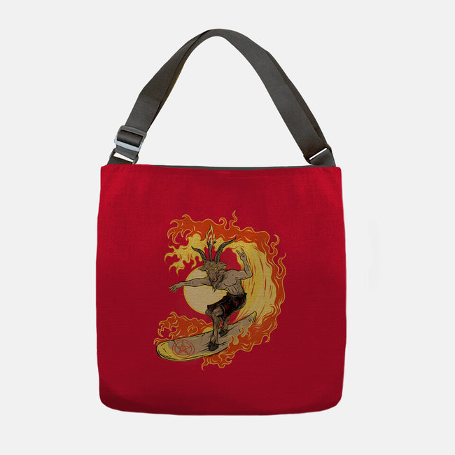 Surfing With The Devil-None-Adjustable Tote-Bag-Green Devil