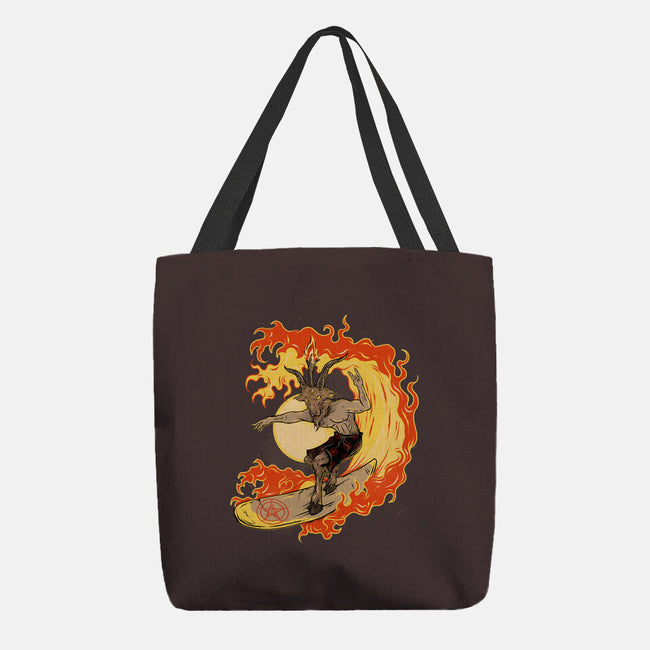 Surfing With The Devil-None-Basic Tote-Bag-Green Devil