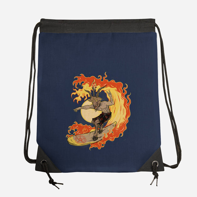 Surfing With The Devil-None-Drawstring-Bag-Green Devil