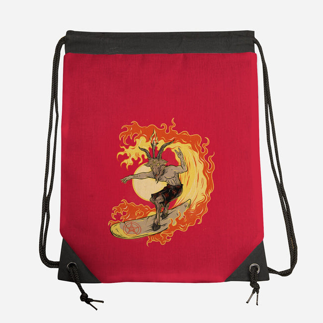 Surfing With The Devil-None-Drawstring-Bag-Green Devil