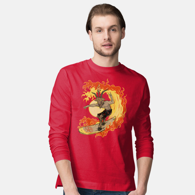 Surfing With The Devil-Mens-Long Sleeved-Tee-Green Devil