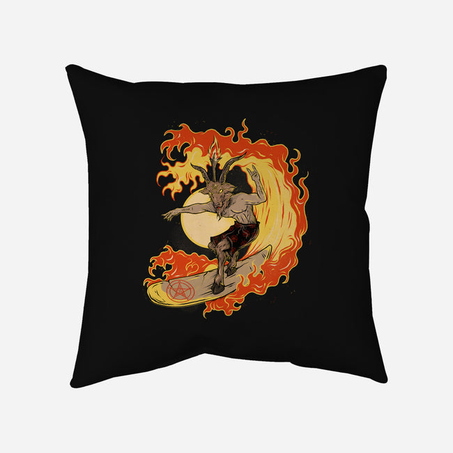 Surfing With The Devil-None-Non-Removable Cover w Insert-Throw Pillow-Green Devil