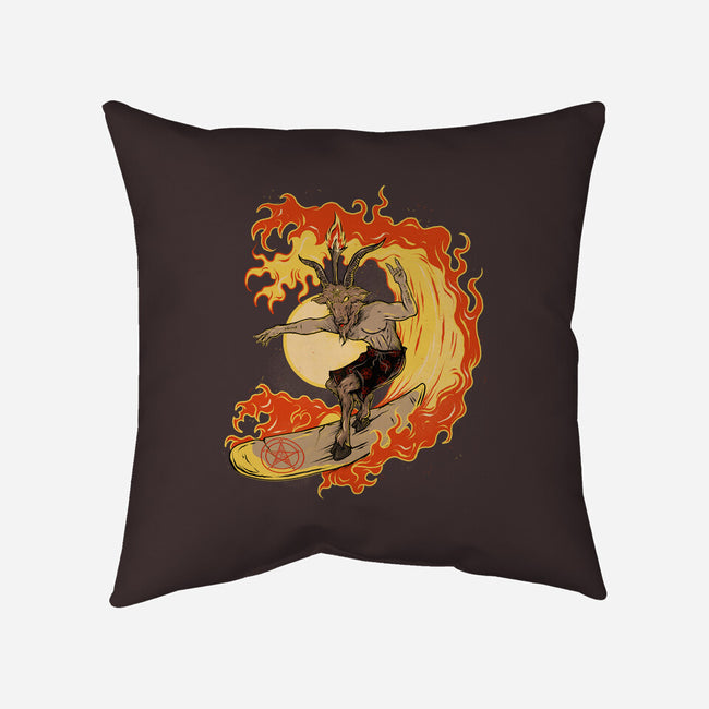 Surfing With The Devil-None-Non-Removable Cover w Insert-Throw Pillow-Green Devil