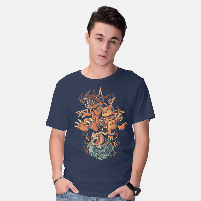 Digital Dino Evolution-Mens-Basic-Tee-Arigatees