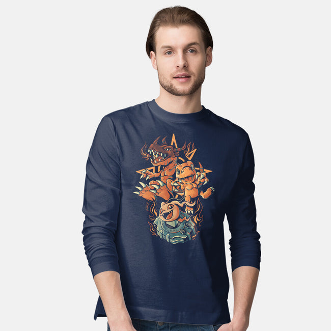 Digital Dino Evolution-Mens-Long Sleeved-Tee-Arigatees