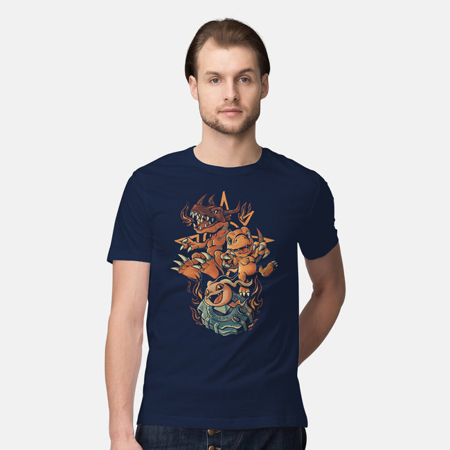 Digital Dino Evolution-Mens-Premium-Tee-Arigatees