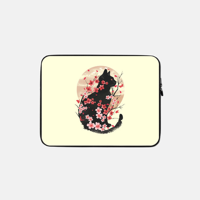 Black Sakura-None-Zippered-Laptop Sleeve-dandingeroz