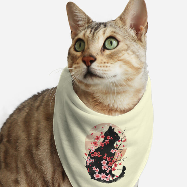 Black Sakura-Cat-Bandana-Pet Collar-dandingeroz