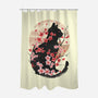 Black Sakura-None-Polyester-Shower Curtain-dandingeroz