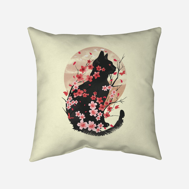 Black Sakura-None-Removable Cover w Insert-Throw Pillow-dandingeroz