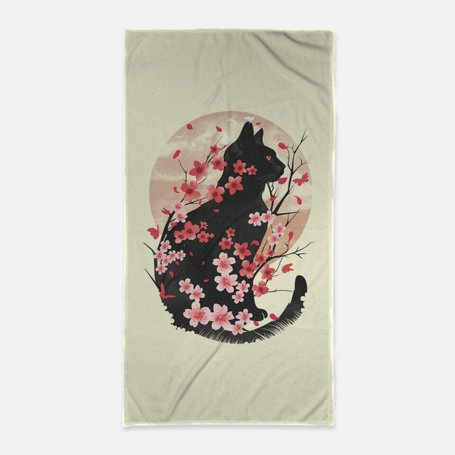 Black Sakura-None-Beach-Towel-dandingeroz