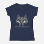 Button Eyes-Womens-V-Neck-Tee-naomori