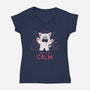 But I'm Calm-Womens-V-Neck-Tee-yumie