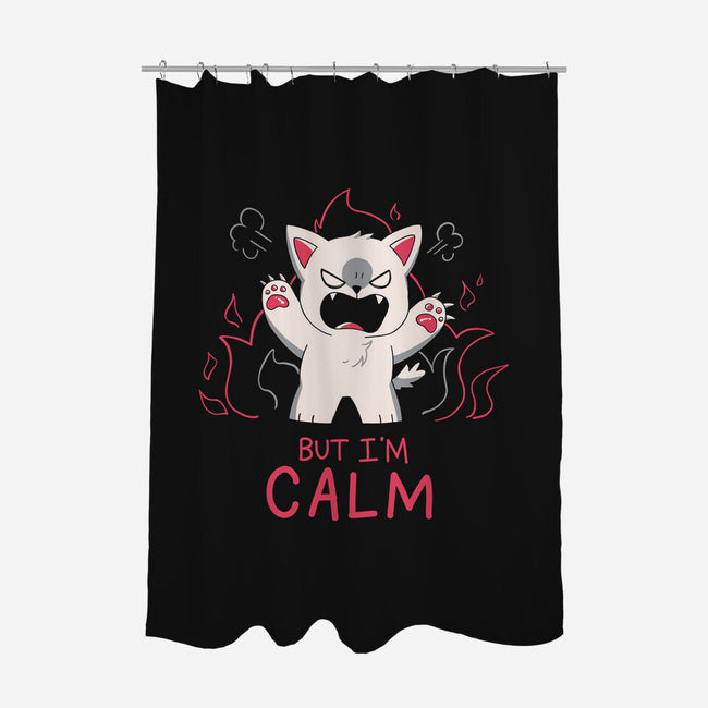 But I'm Calm-None-Polyester-Shower Curtain-yumie