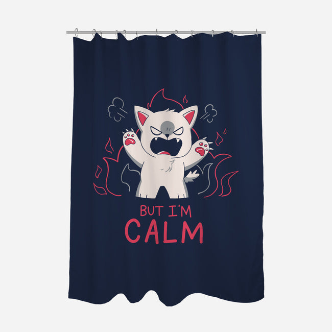 But I'm Calm-None-Polyester-Shower Curtain-yumie