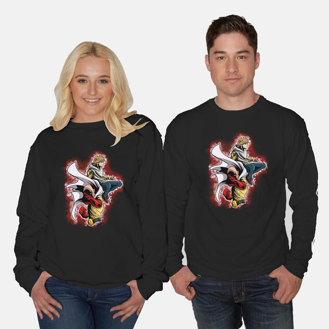 Two Heroes And One Punch-Unisex-Crew Neck-Sweatshirt-nickzzarto