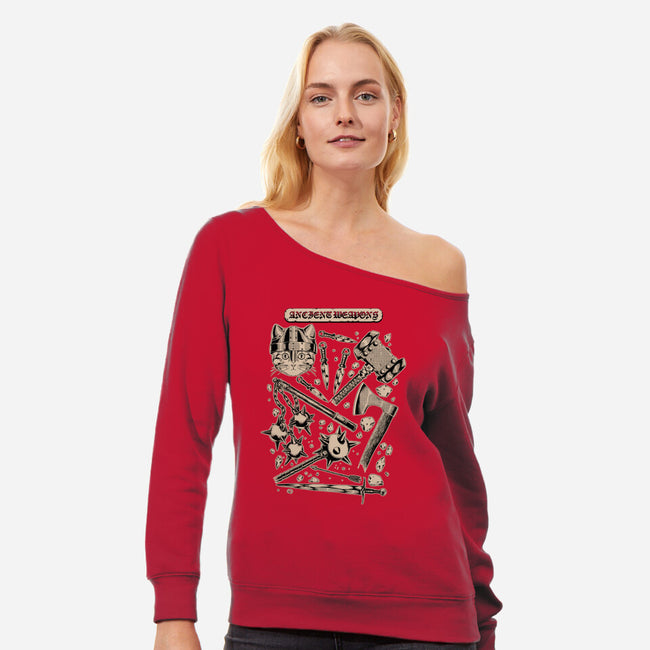 Ancient Weapons-Womens-Off Shoulder-Sweatshirt-Hafaell