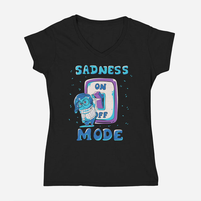 Sadness Mode-Womens-V-Neck-Tee-yumie